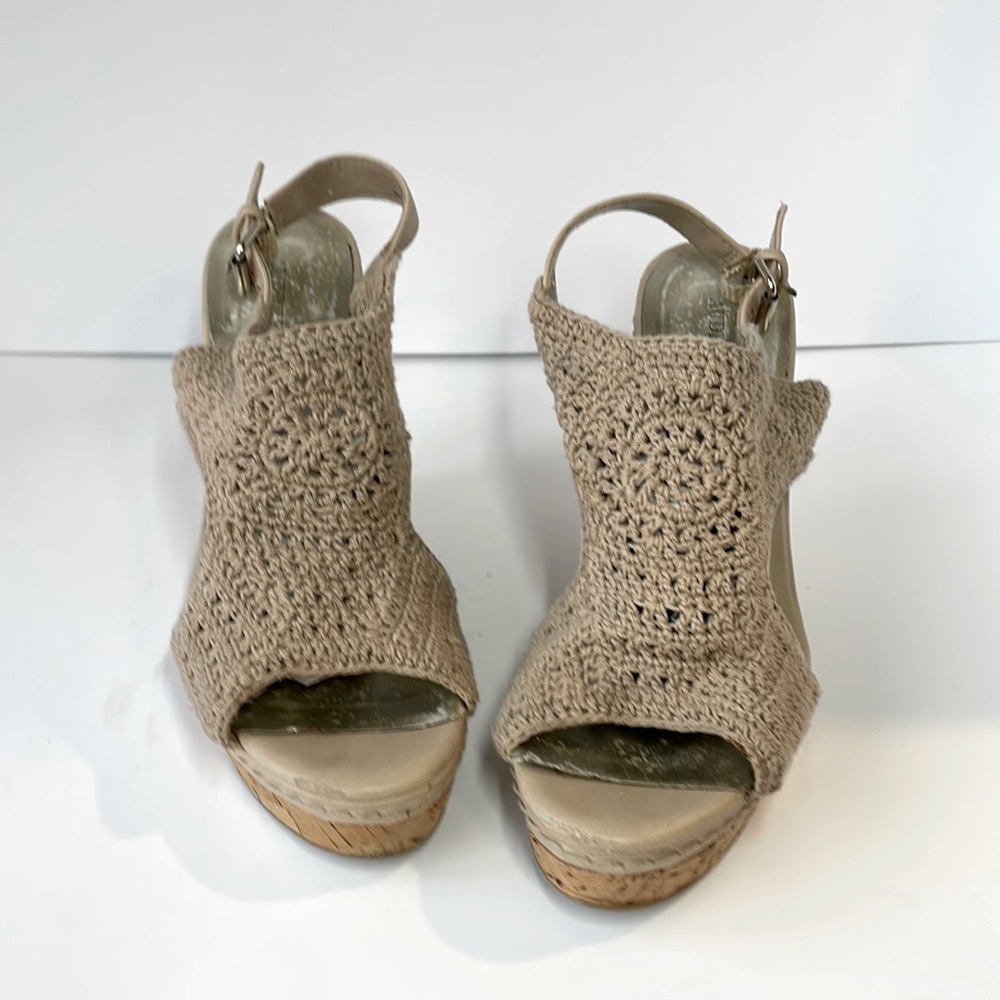 Aubrey Brooke Tan Cork Wedges